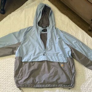Carhartt Grey/Blue Rain Defender Jacket size 2xl fits like a Large